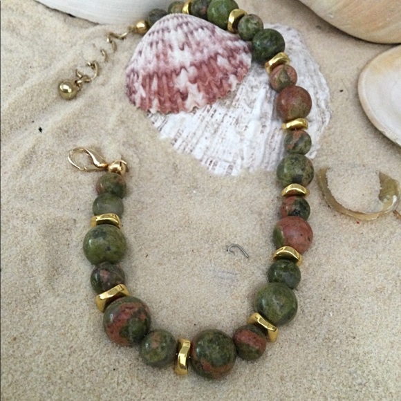 ldmtreasures Jewelry - Unakite Bracelet. Heart Chakra Bracelet. Gemstone. Perfect Graduation Bday Gift